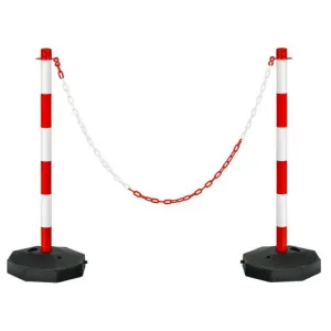 2 Pack 34'' Traffic Delineator Poles with Fillable Base-White