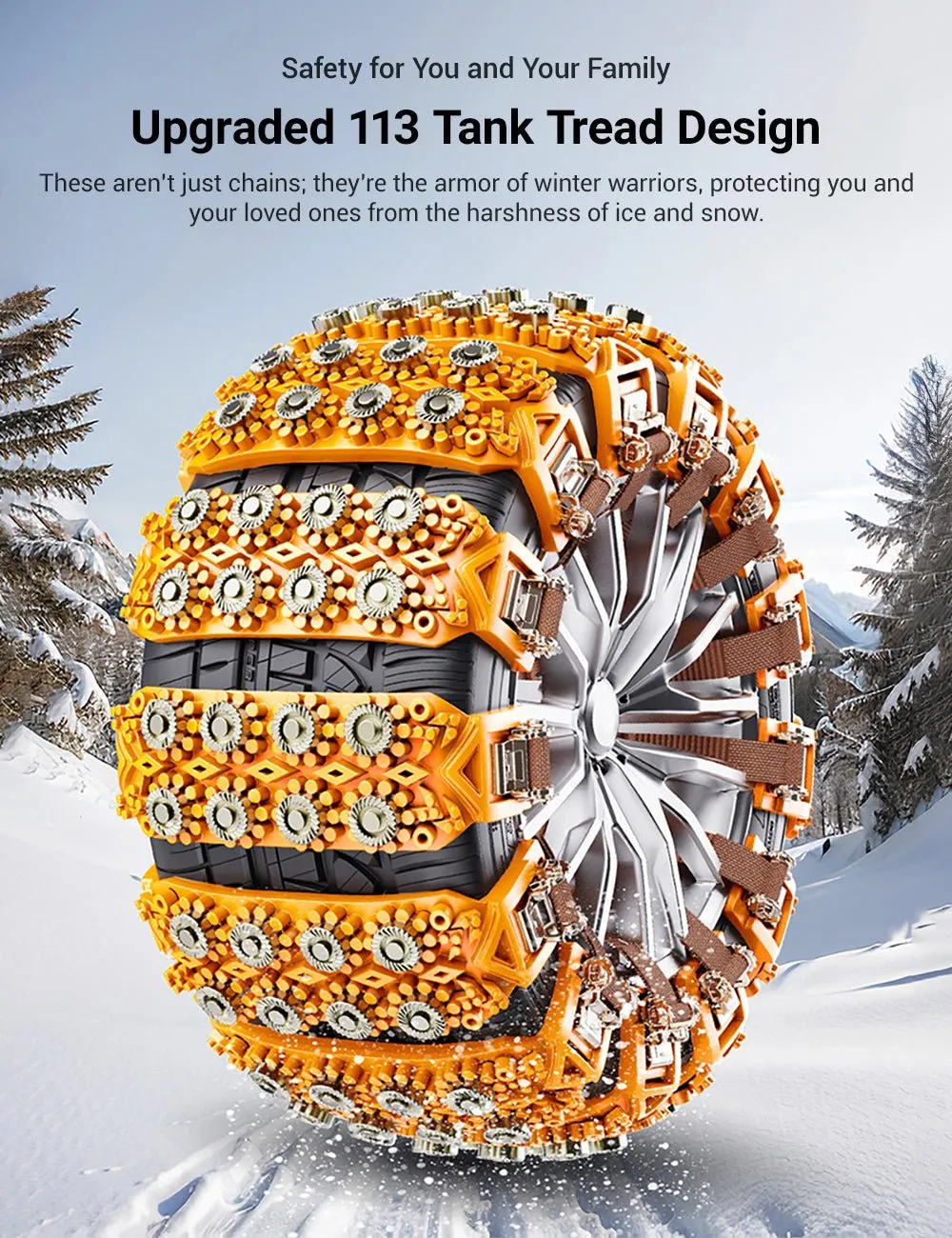 Anti-Slip Snow Chains for Tesla Model 3/Y【Style 1】