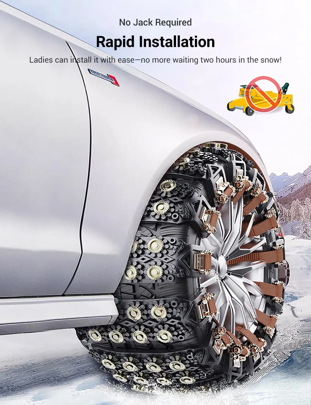 Anti-Slip Snow Chains for Tesla Model 3/Y【Style 1】