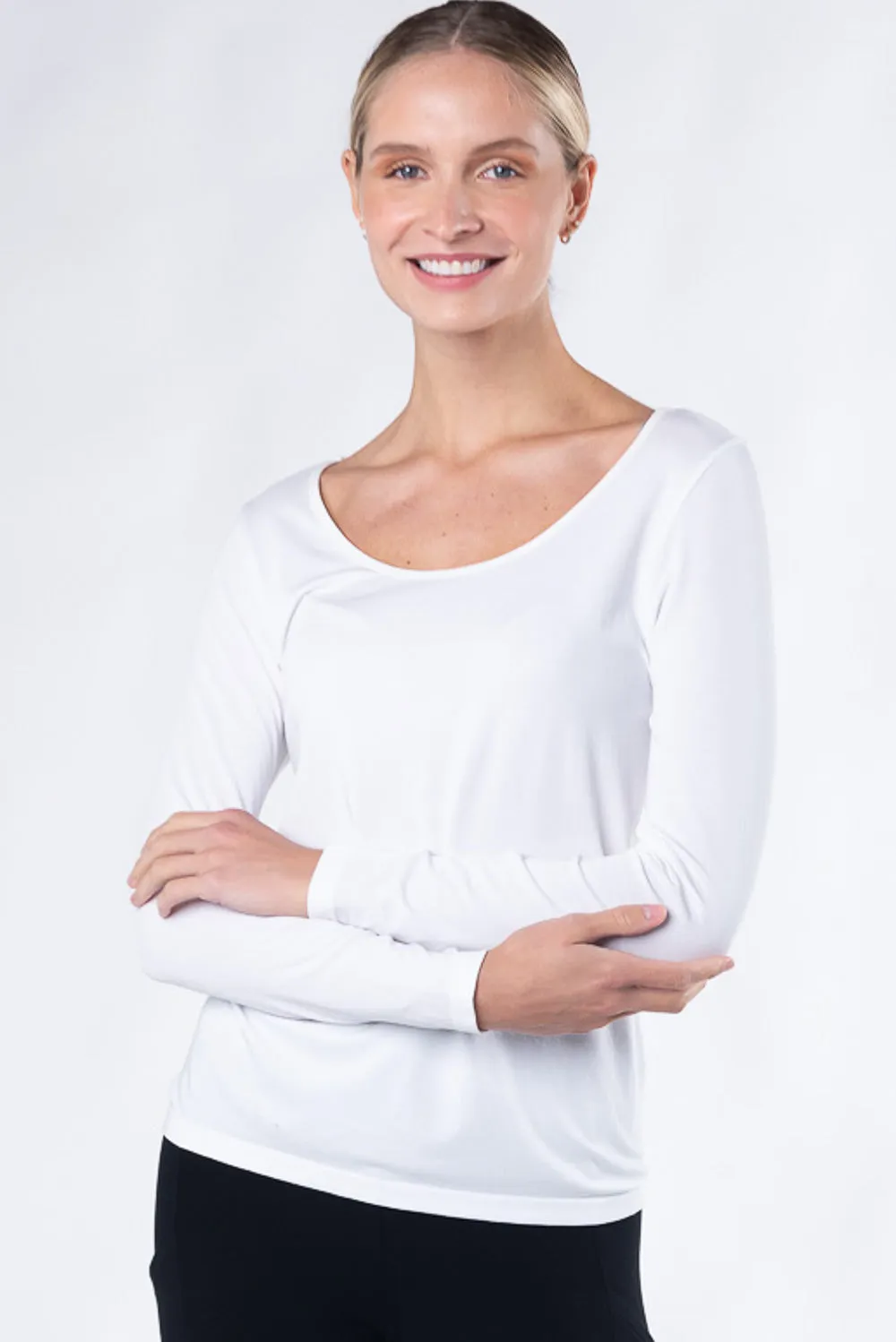 Aurora Seamless Bamboo Long Sleeve - White