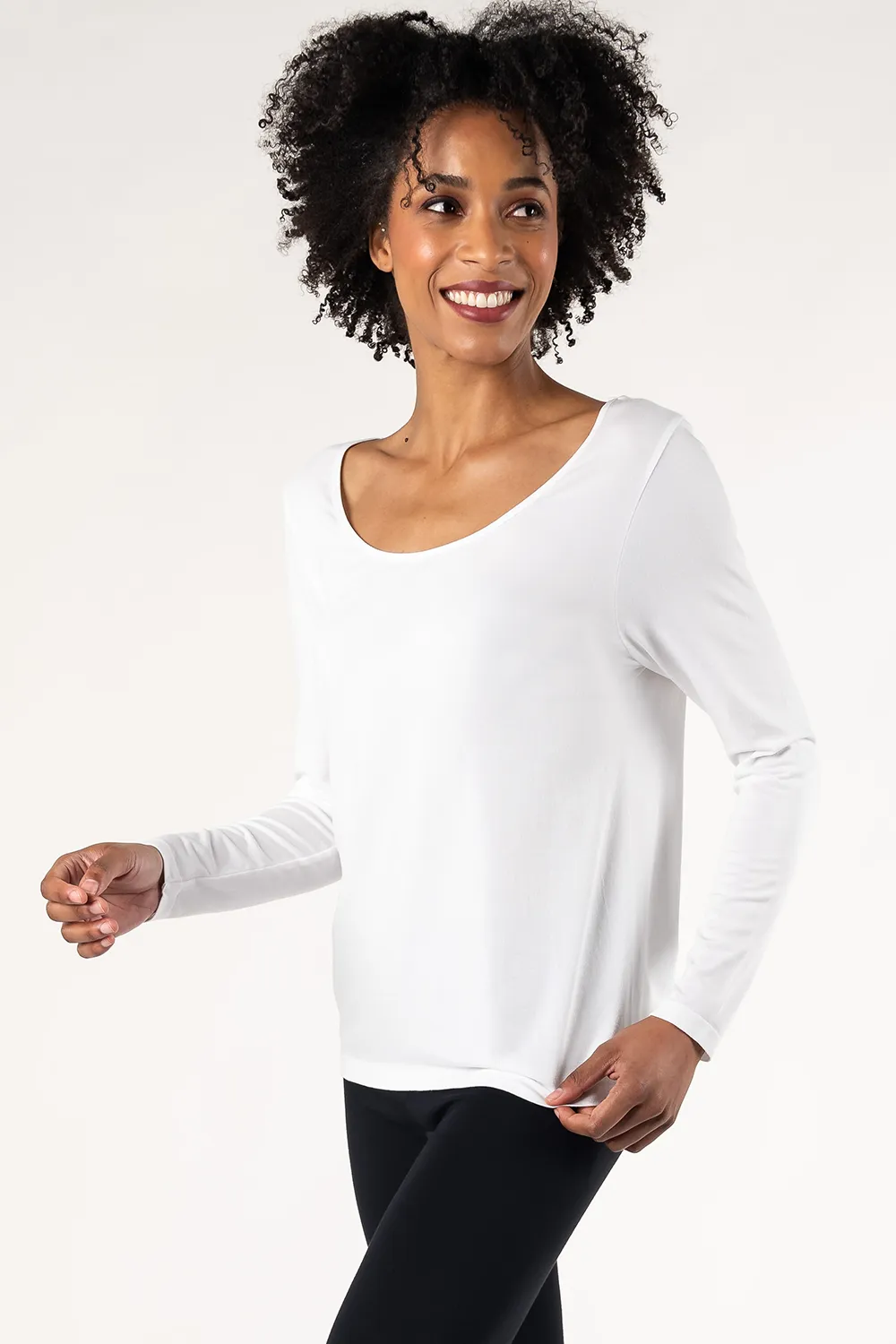 Aurora Seamless Bamboo Long Sleeve - White