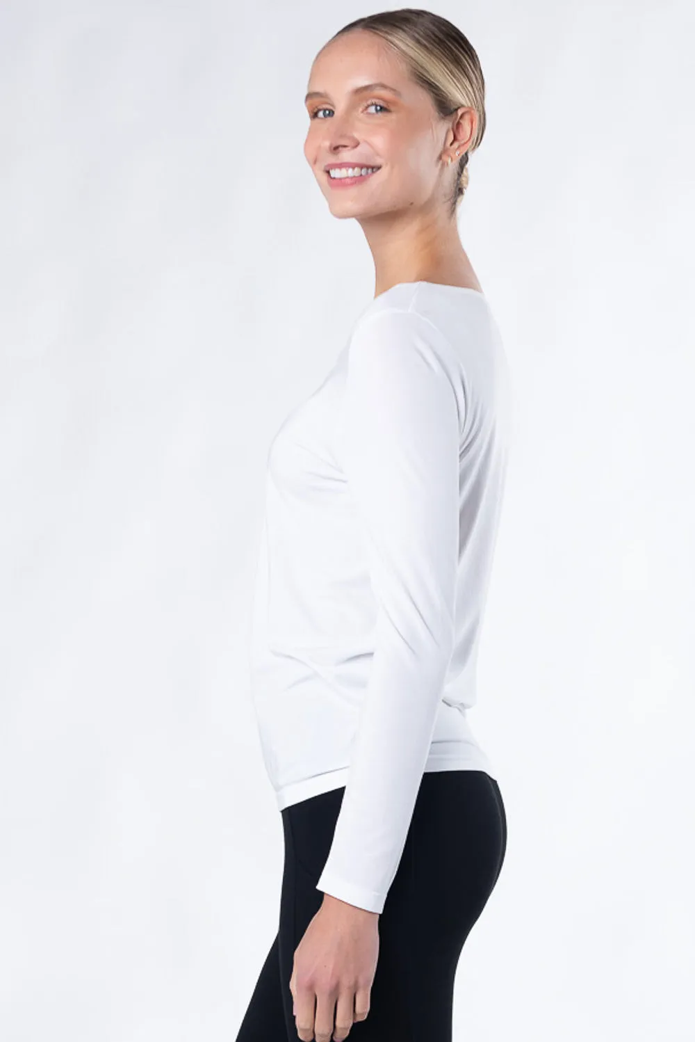 Aurora Seamless Bamboo Long Sleeve - White
