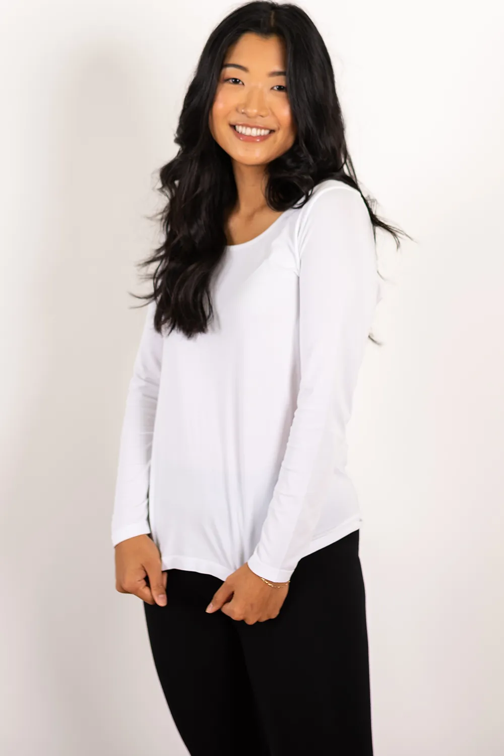 Aurora Seamless Bamboo Long Sleeve - White