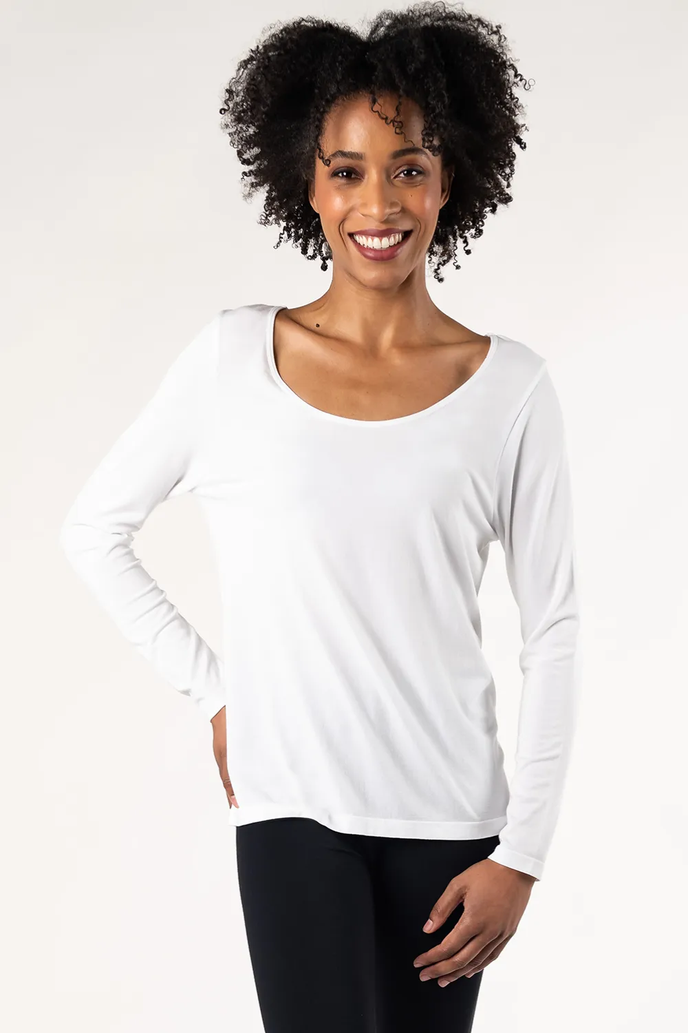 Aurora Seamless Bamboo Long Sleeve - White