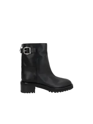 Brooklyn Shiny Leather Biker Boots