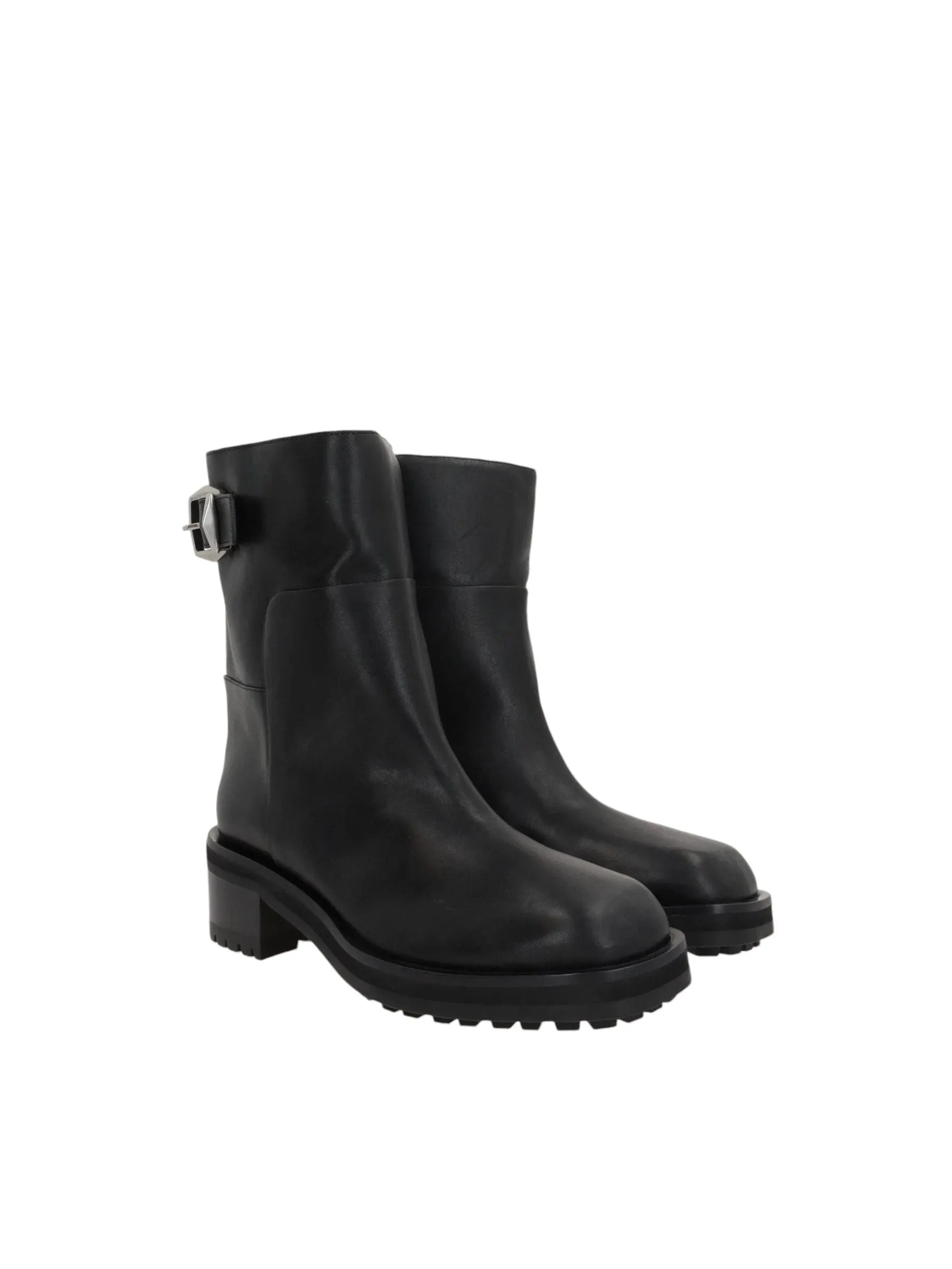 Brooklyn Shiny Leather Biker Boots