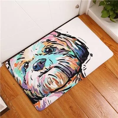 Cartoon Style Anti-slip Dog Painting Floor Mat