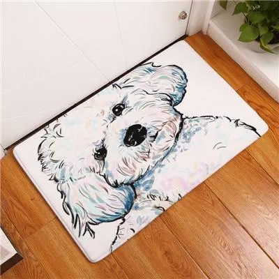 Cartoon Style Anti-slip Dog Painting Floor Mat