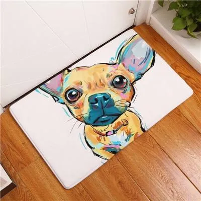 Cartoon Style Anti-slip Dog Painting Floor Mat
