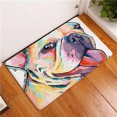 Cartoon Style Anti-slip Dog Painting Floor Mat