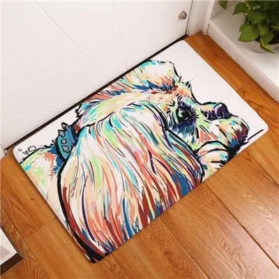 Cartoon Style Anti-slip Dog Painting Floor Mat