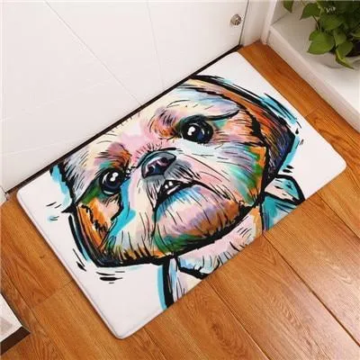 Cartoon Style Anti-slip Dog Painting Floor Mat