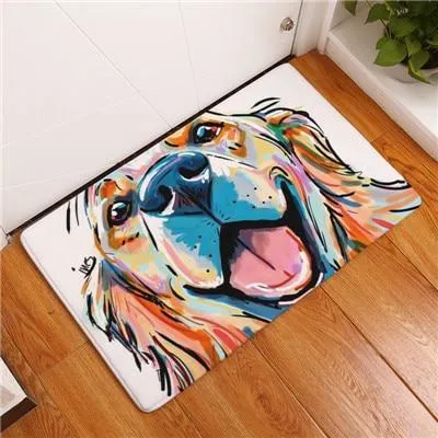 Cartoon Style Anti-slip Dog Painting Floor Mat