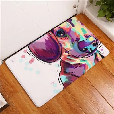 Cartoon Style Anti-slip Dog Painting Floor Mat