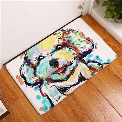 Cartoon Style Anti-slip Dog Painting Floor Mat