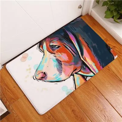 Cartoon Style Anti-slip Dog Painting Floor Mat