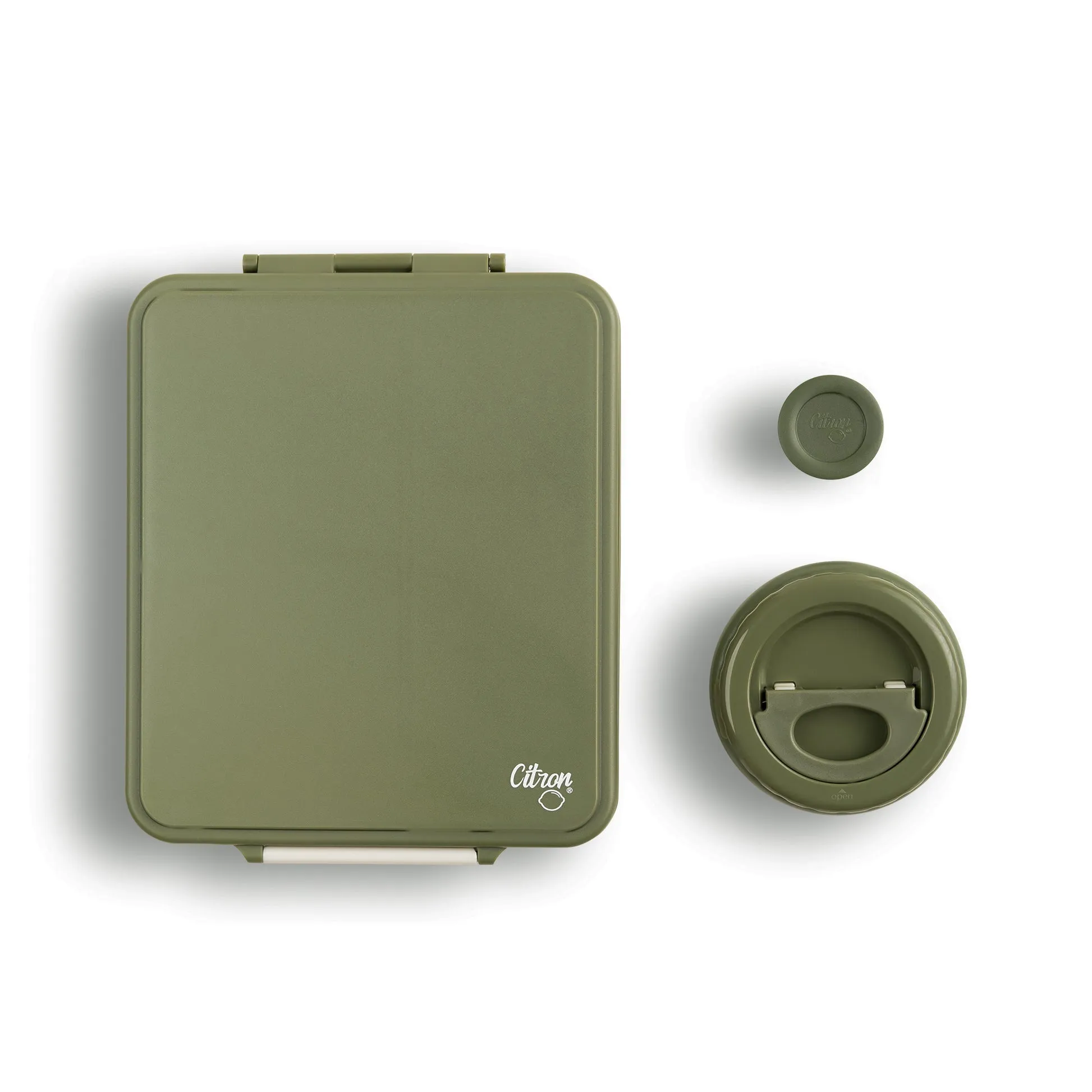 Citron Grand Lunchbox with Insulated Food Jar and Saucer - Olive Green