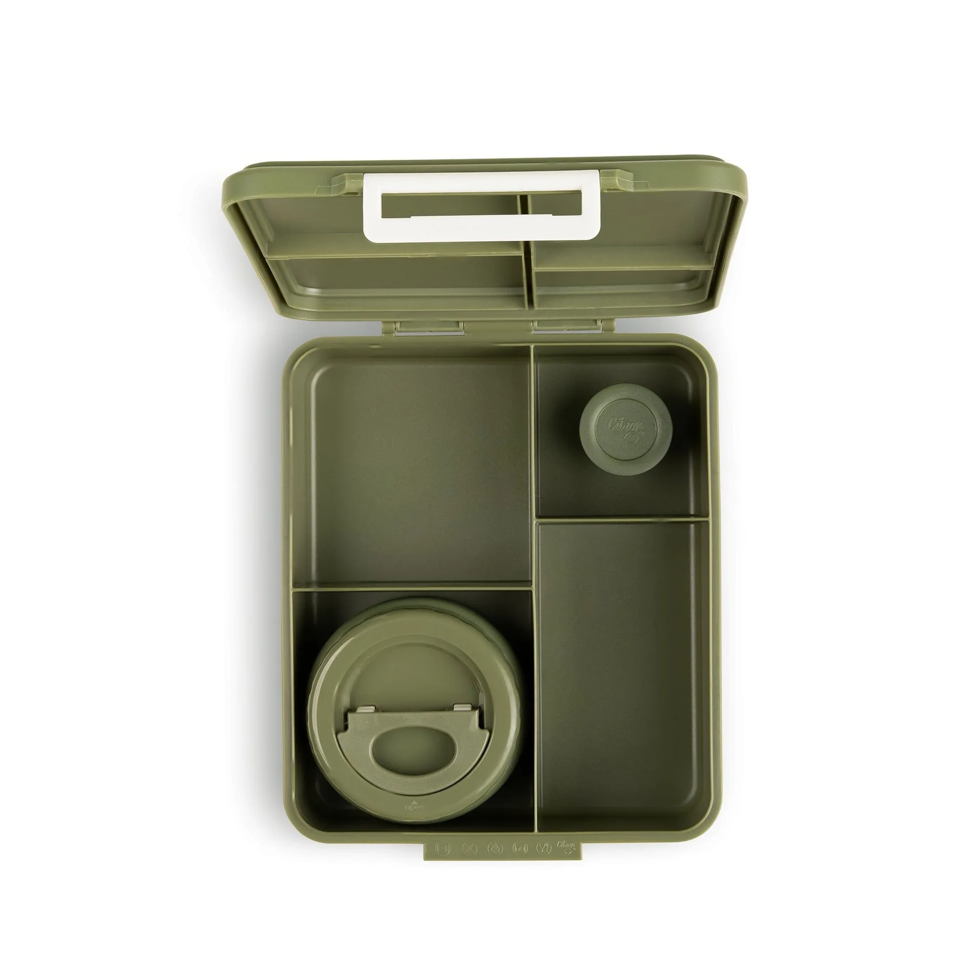 Citron Grand Lunchbox with Insulated Food Jar and Saucer - Olive Green