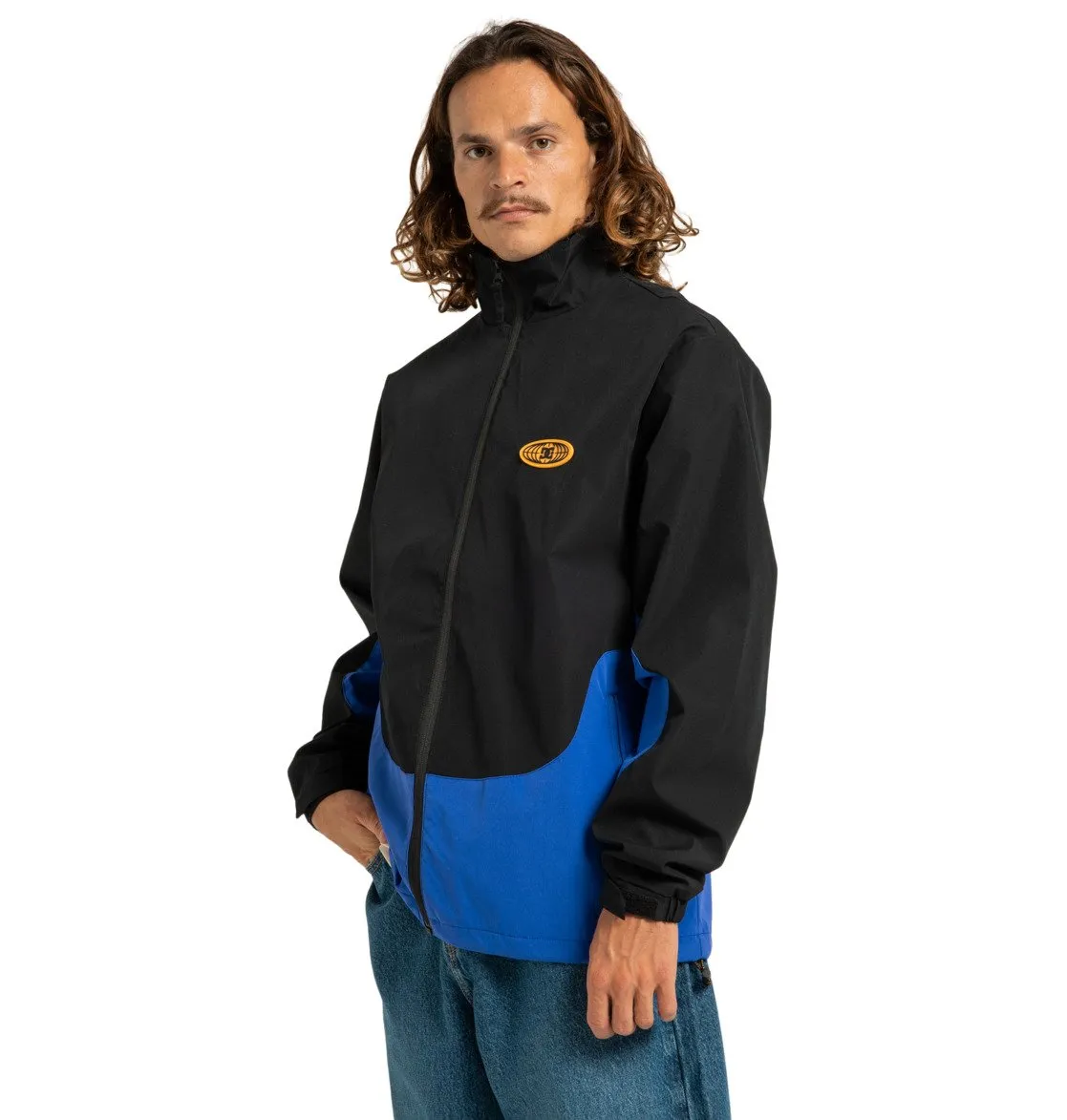 DC Men's All Terrain Waterproof Windbreaker Jacket Black/Royal Blue ADYJK03207-XKKP