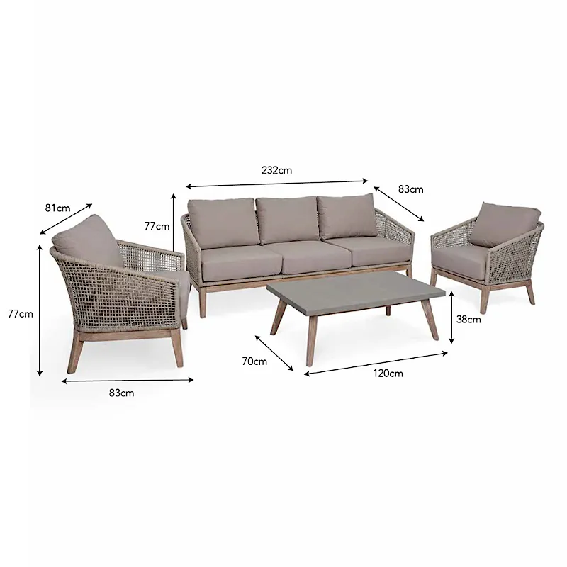 Garden Trading Lynton 3 Seater Sofa Set - Available to Order