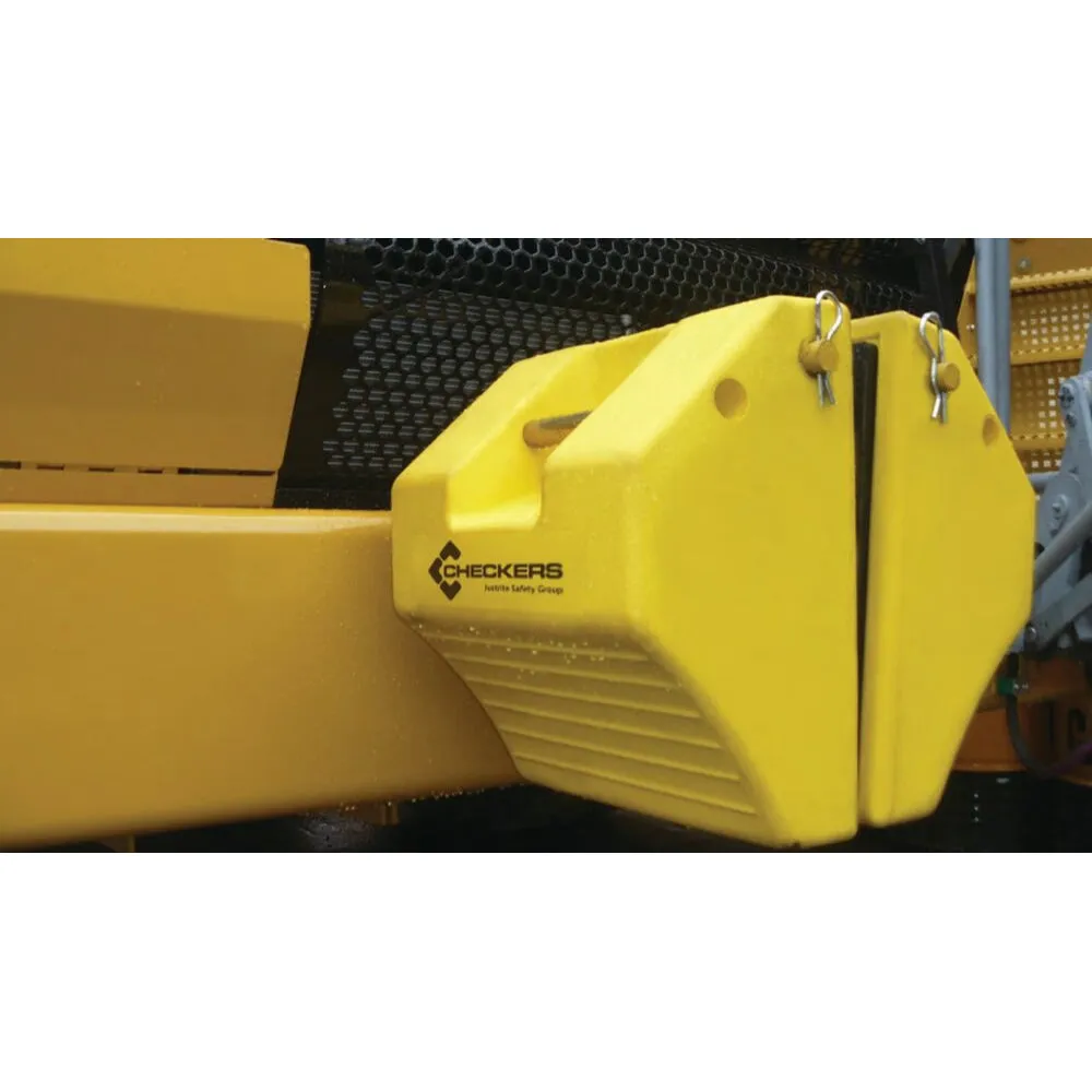 Heavy Duty Wheel Chocks - 105" Max Tire Diameter - 275 Tons Capacity - Safety Yellow Polyurethane