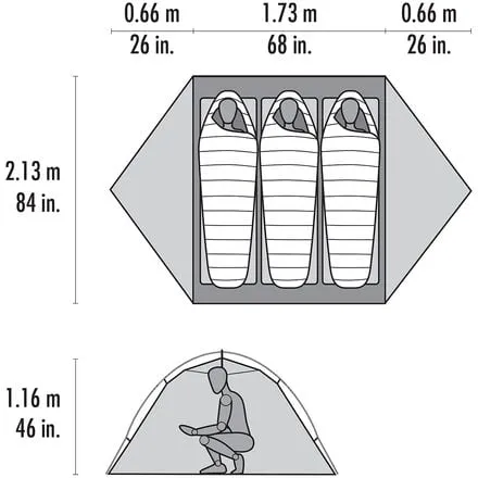 Hubba Hubba Tent: 3 Person, 3 Season MSR, Sahara Color