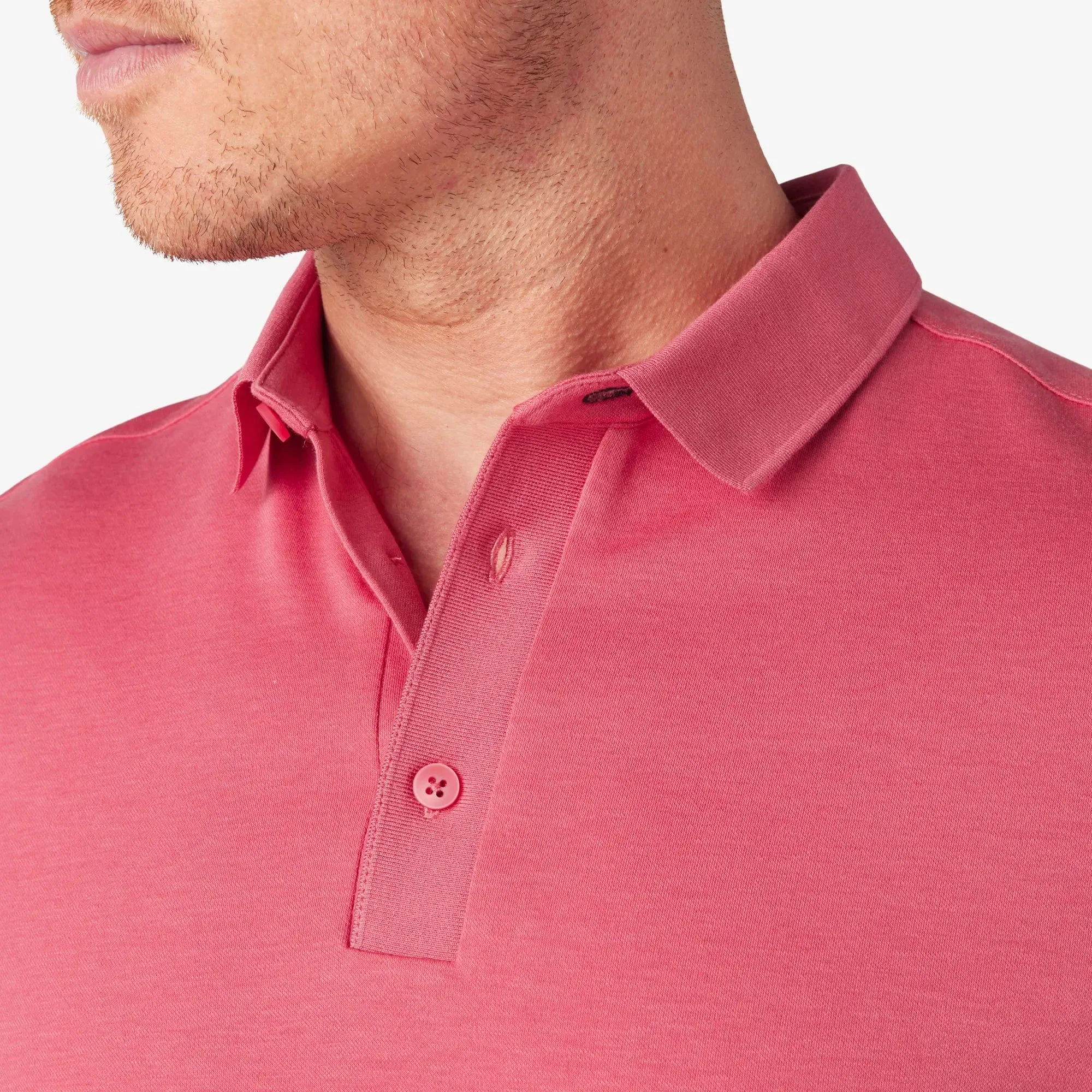 Mizzen   Main Kent Shortsleeve Polo in Red Clay Solid  - Men's