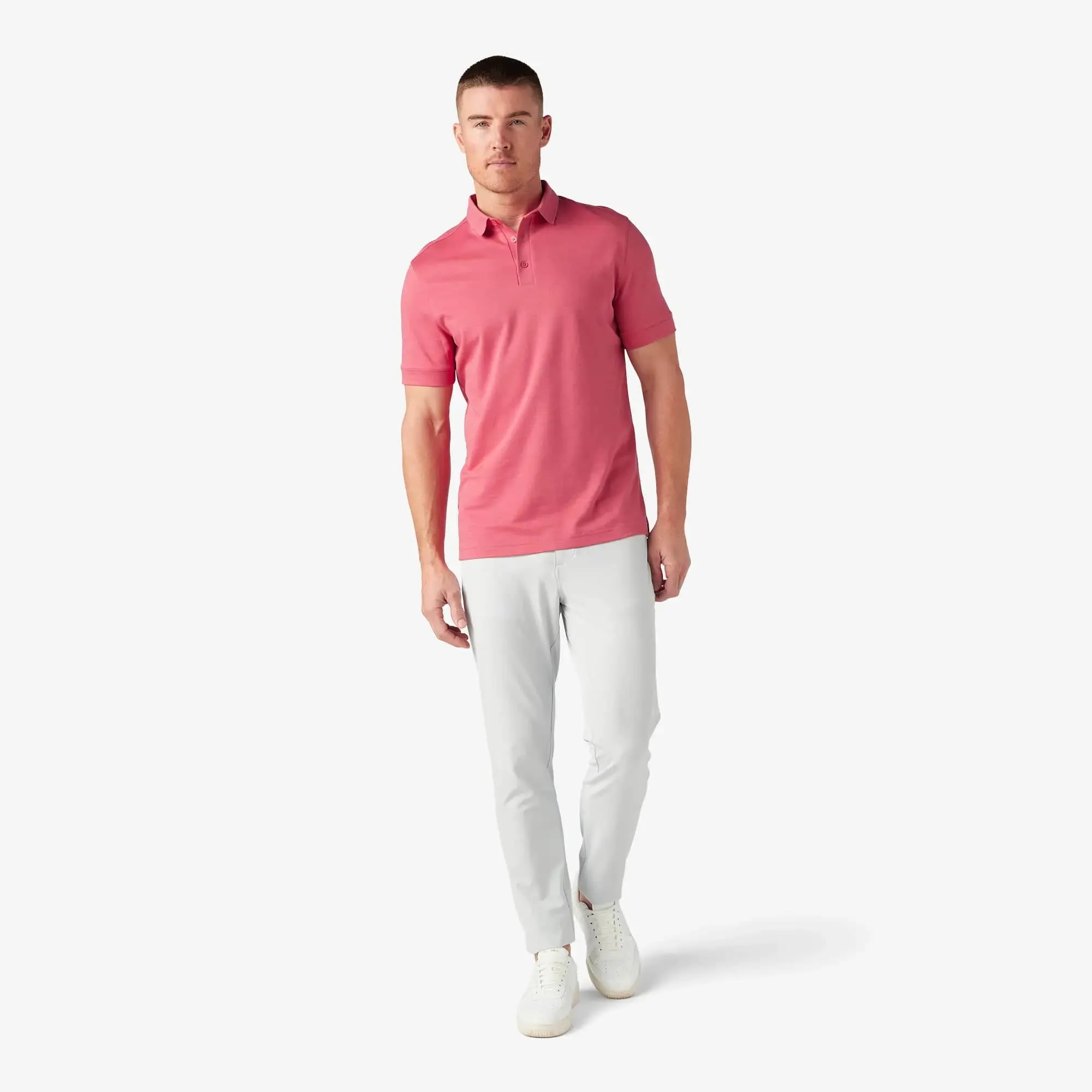 Mizzen   Main Kent Shortsleeve Polo in Red Clay Solid  - Men's