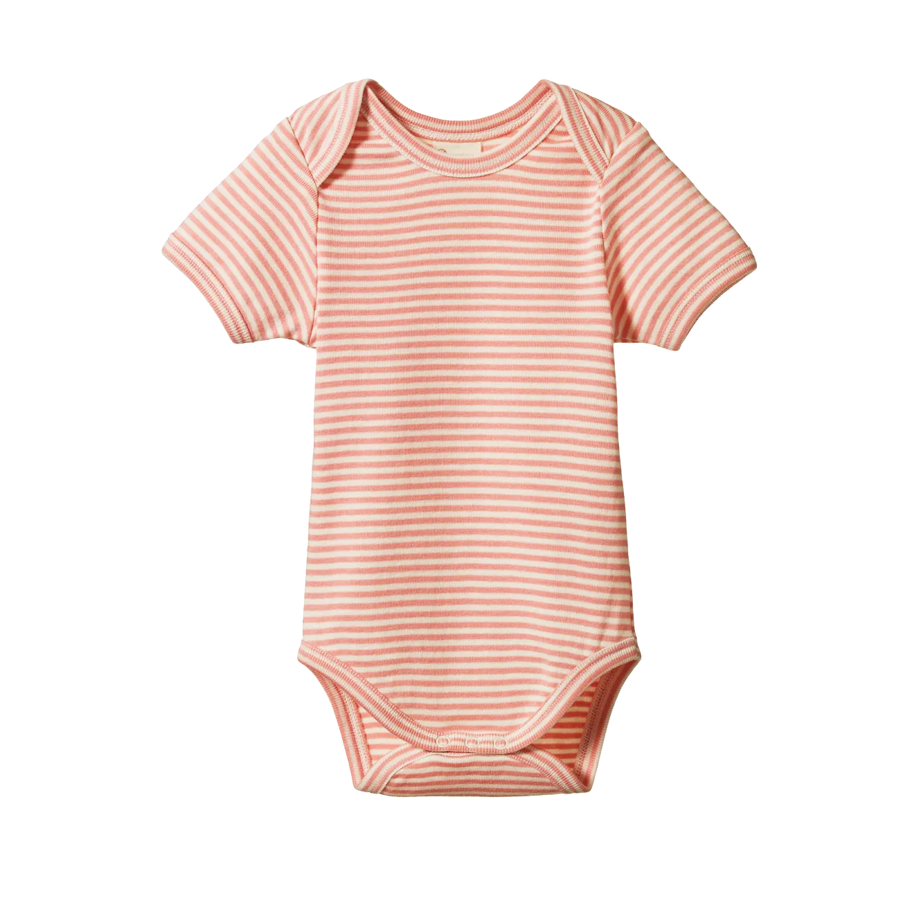 Nature Baby Short Sleeve Bodysuit - Peony Stripe