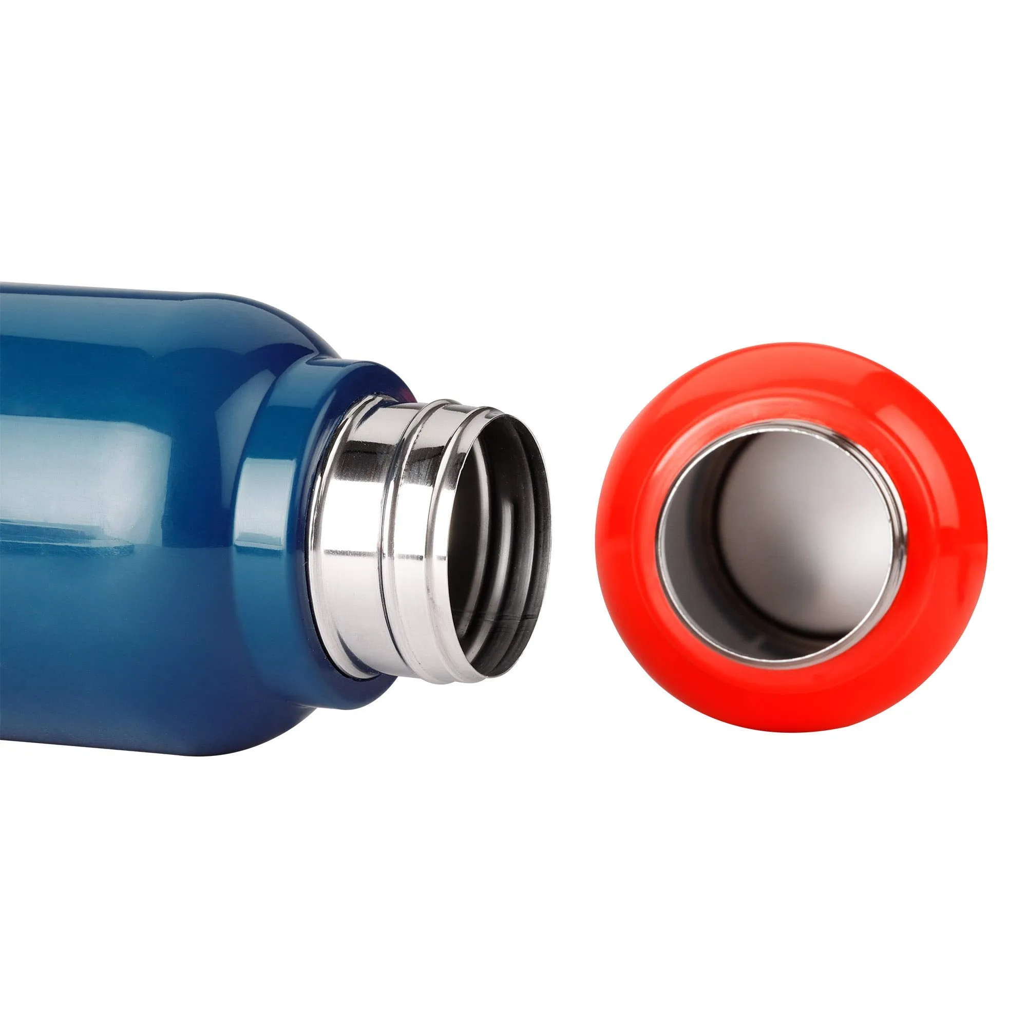 Oliveware Aura Insulated Stainless Steel Bottle | Pack of 3 - Blue, White & Red | Keep Hot & Cold for Long Hours | Fits Bags & Fridge | Strap for Easy Carry - 690ml