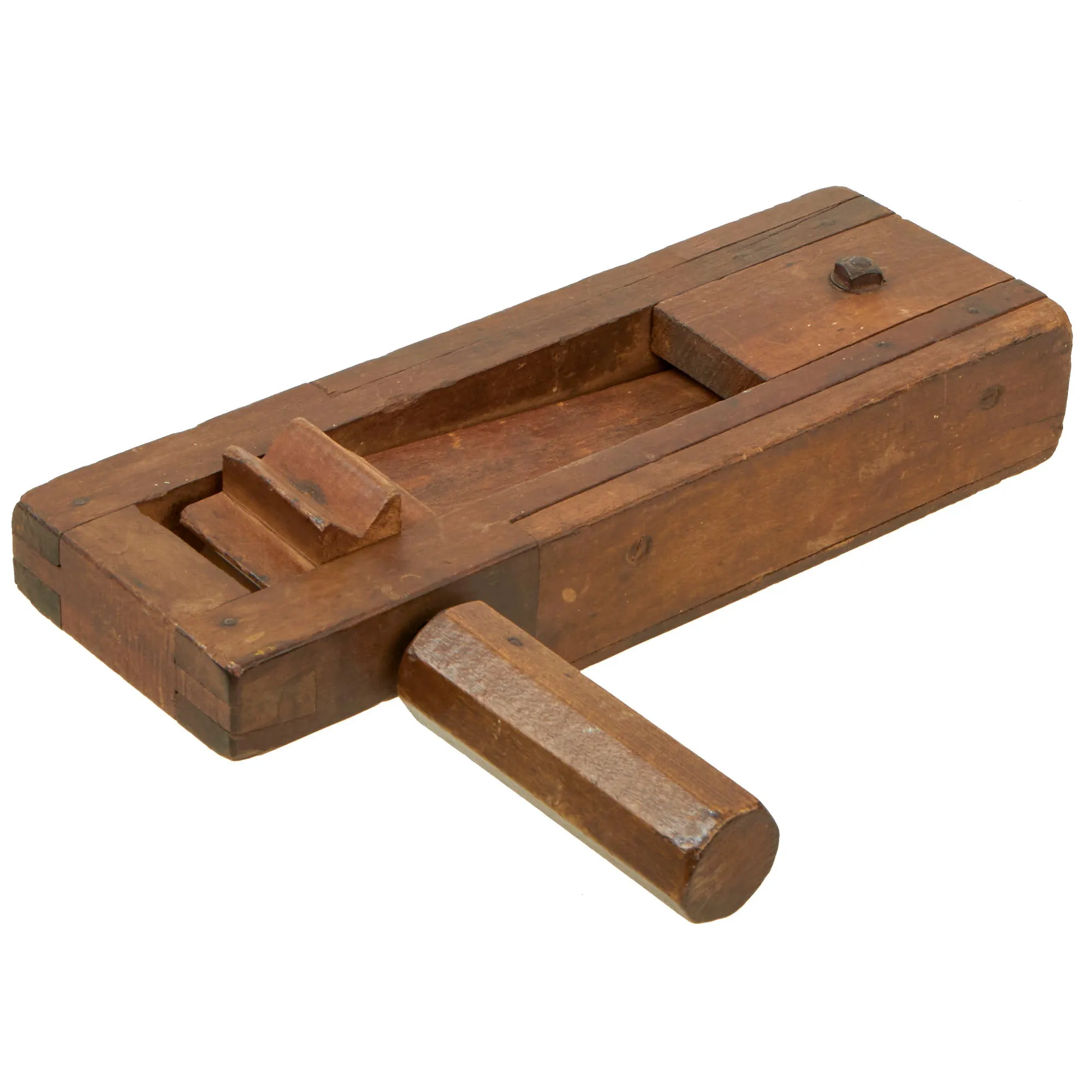 Original Australian WWI 42nd Infantry Battalion Marked Air Raid Alarm Wood Gas Rattle