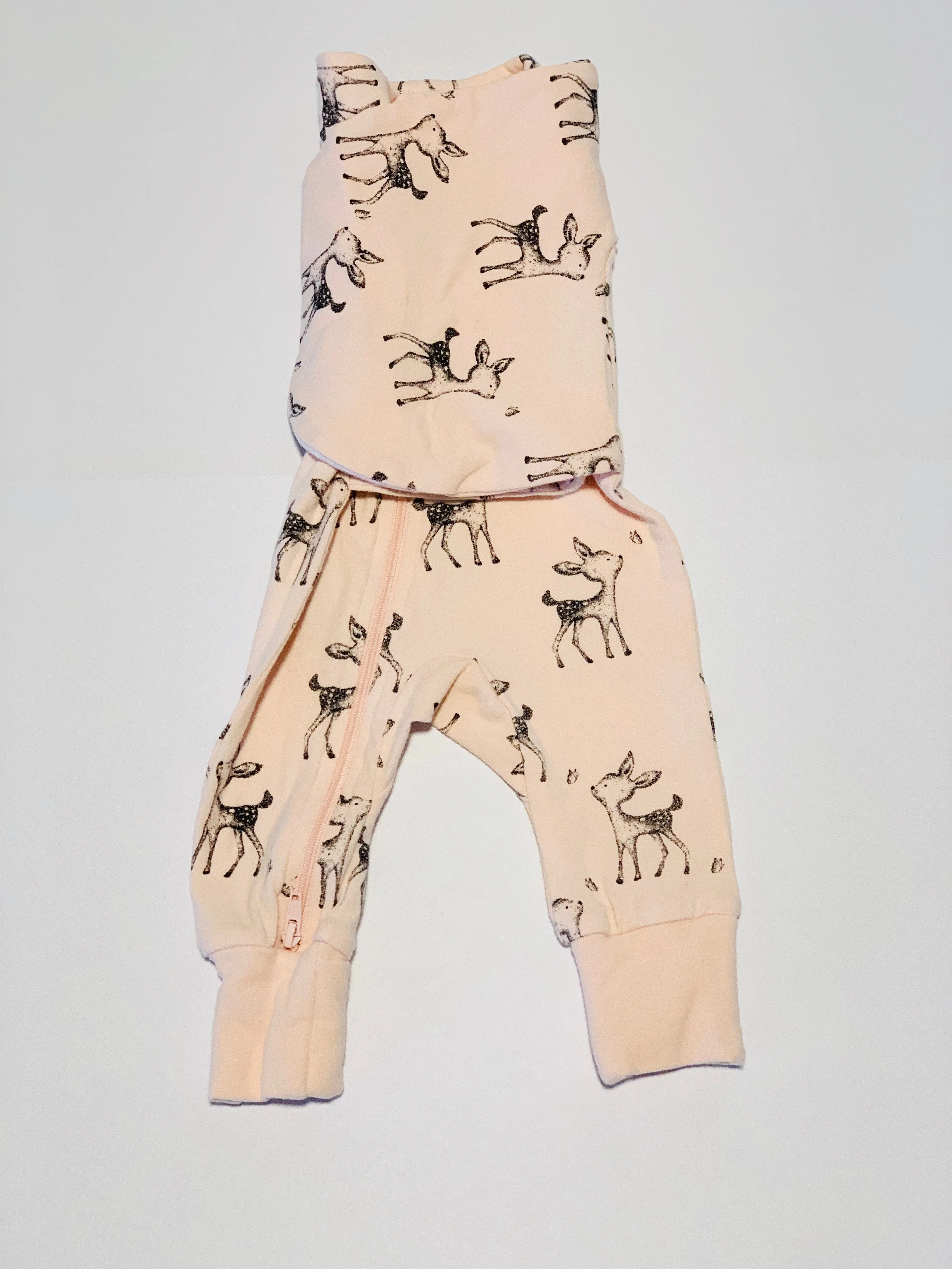 Pink deer swaddle suit - Size small