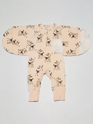 Pink deer swaddle suit - Size small