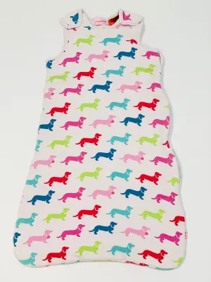 Pink dog padded sleeping bag - Size 3-6 months