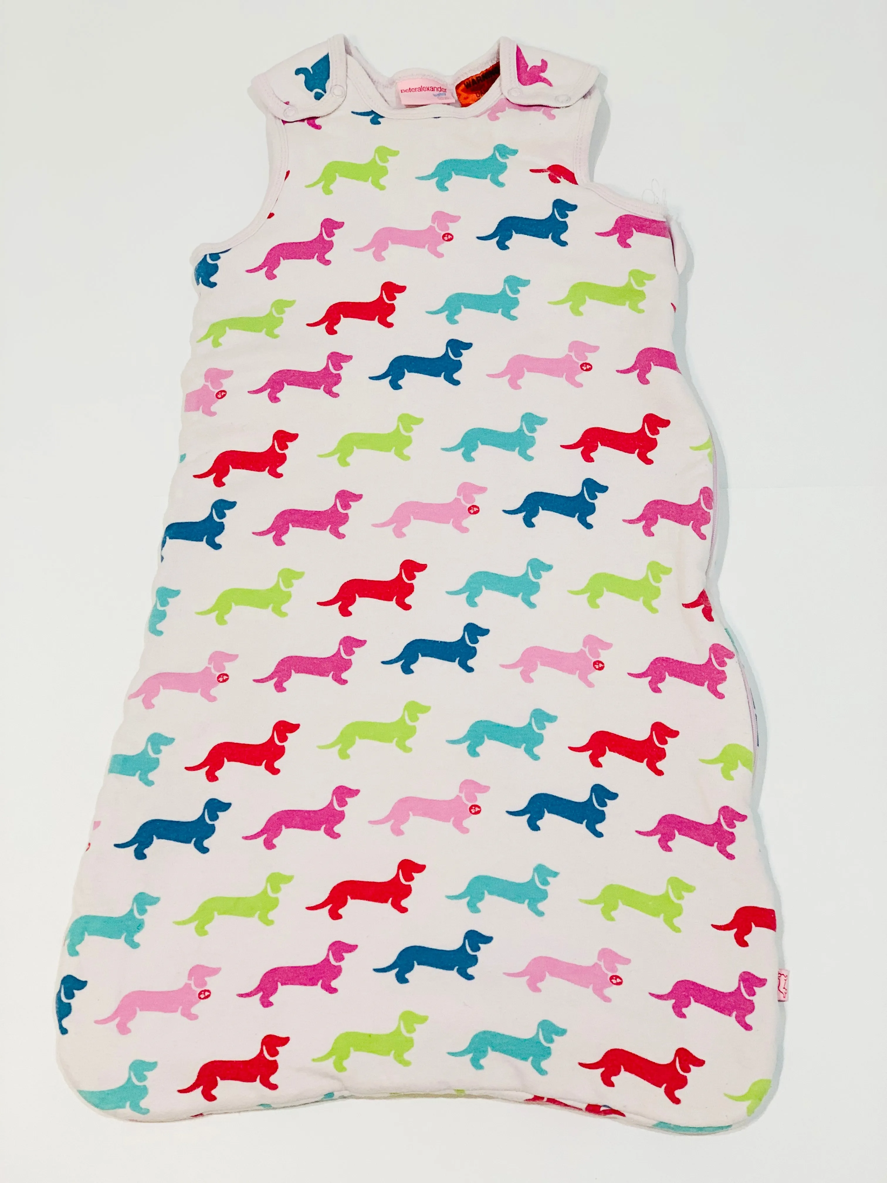 Pink dog padded sleeping bag - Size 3-6 months