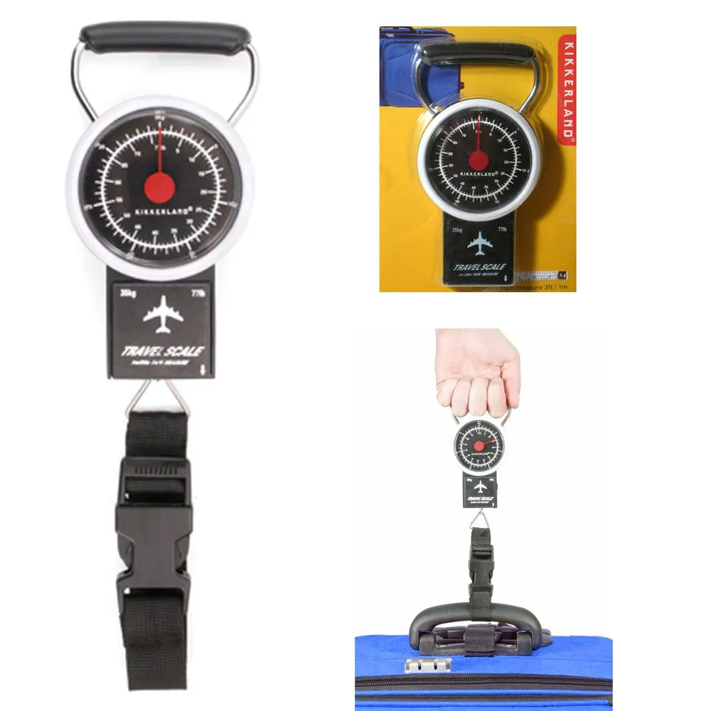 Portable Luggage Scale Stop Lock Tape Measure New 77 LB Hanging Travel Weight