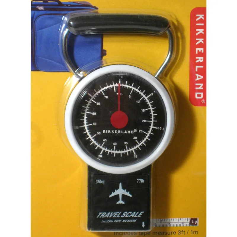 Portable Luggage Scale Stop Lock Tape Measure New 77 LB Hanging Travel Weight