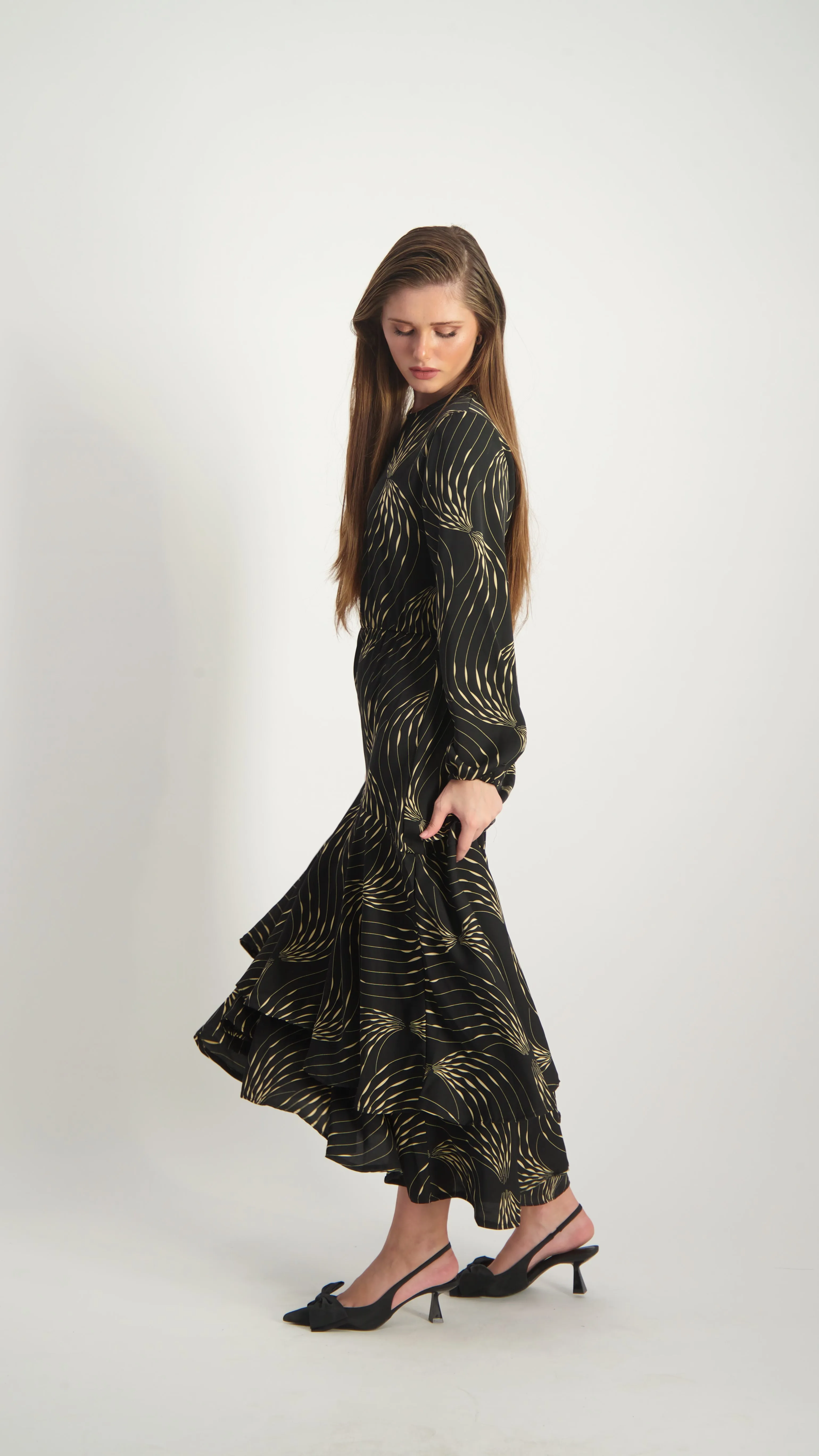 Ruffle Layers Dress / Waves