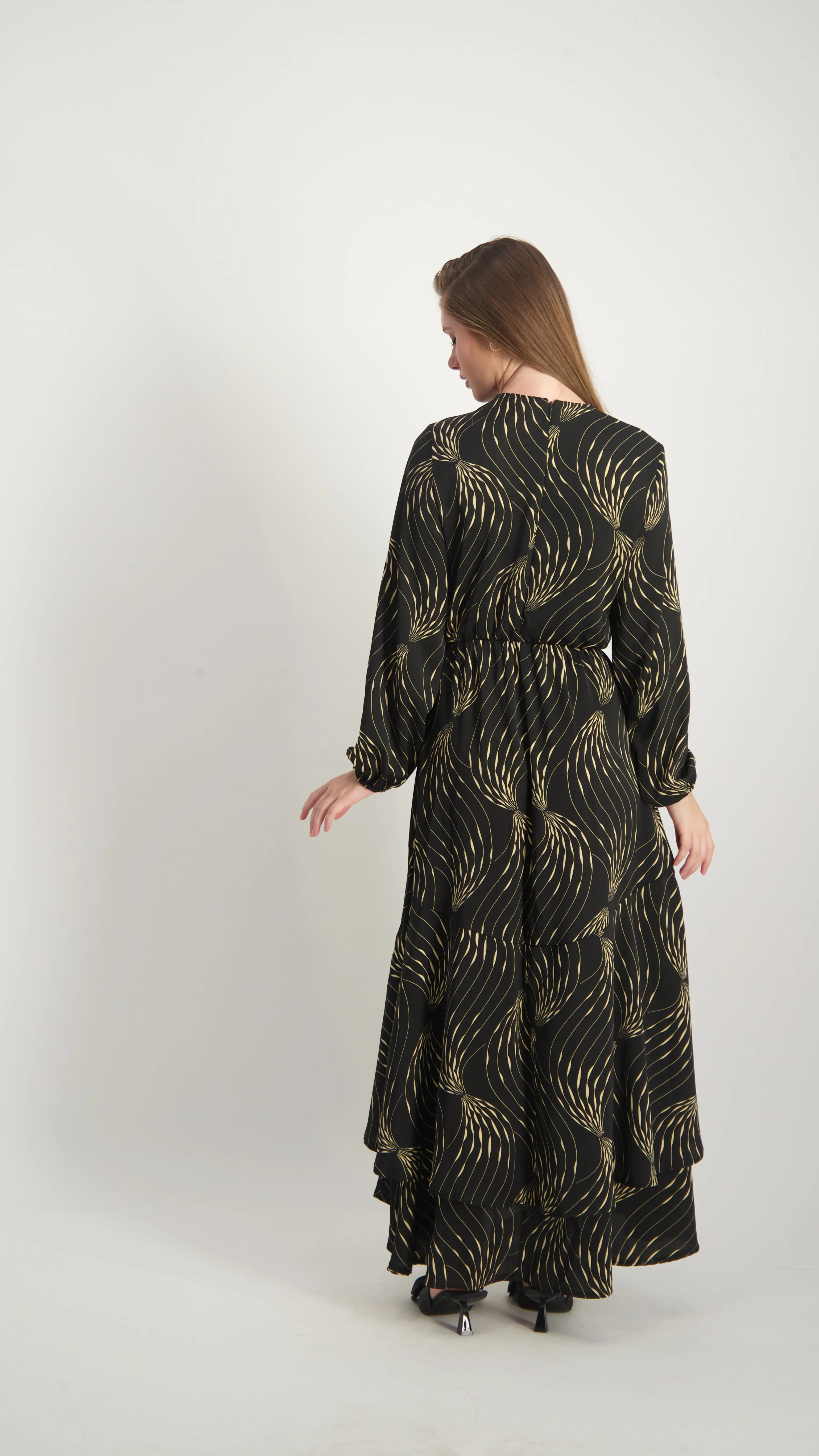 Ruffle Layers Dress / Waves