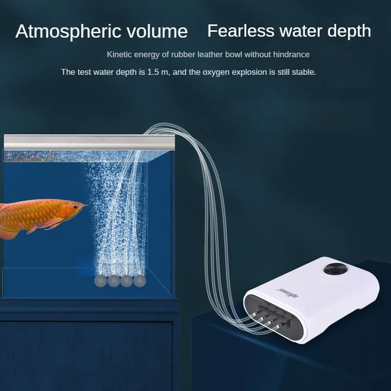 Silent Adjustable Aquarium Air Pump with 4 Outlets