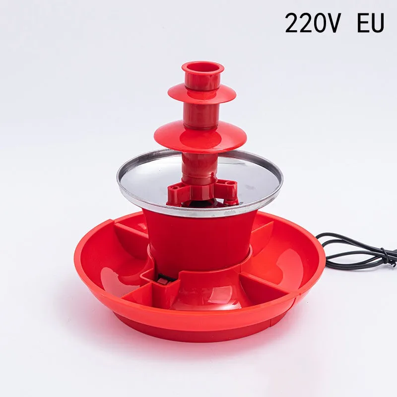 Three-Layer Chocolate Fountain Machine with Detachable Plate