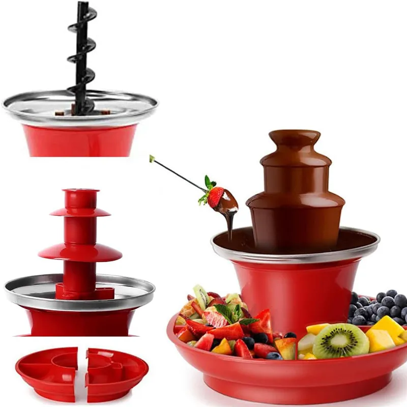 Three-Layer Chocolate Fountain Machine with Detachable Plate